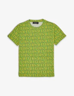 Versace Logo-print Stretch-cotton T-shirt 10-14 Years
