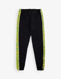 Versace Graphic-print Side-stripe Cotton-jersey Jogging Bottoms 10-14 Years -Kid Couture R04170788 GREENYELLOWBLACKWHITE ALT02