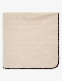 FENDI Monogram-embroidered Contrast-trim Stretch-cotton Blanket 5 FENDI Monogram-embroidered Contrast-trim Stretch-cotton Blanket -Kid Couture R04174903 BEIGEBABY ALT02