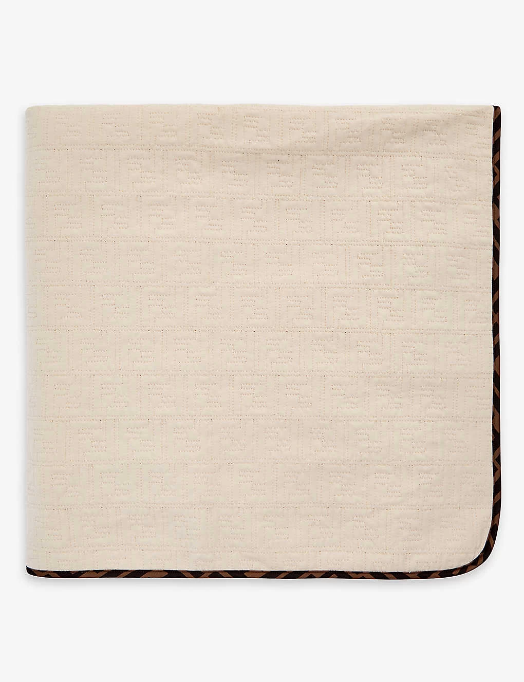 FENDI Monogram-embroidered Contrast-trim Stretch-cotton Blanket 3 FENDI Monogram-embroidered Contrast-trim Stretch-cotton Blanket - Image 3