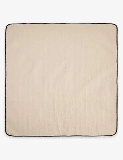 FENDI Monogram-embroidered Contrast-trim Stretch-cotton Blanket