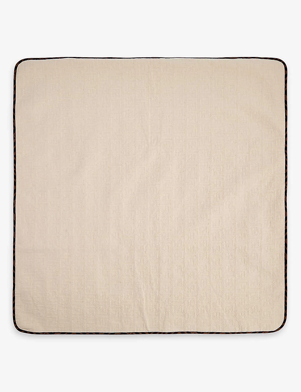 FENDI Monogram-embroidered Contrast-trim Stretch-cotton Blanket 1 FENDI Monogram-embroidered Contrast-trim Stretch-cotton Blanket