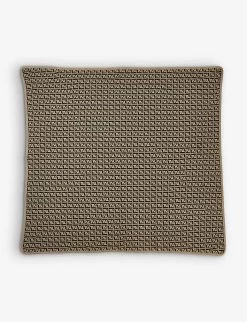 FENDI FF-logo Pattern Cotton And Cashmere-blend Blanket -Kid Couture R04174904 DARKBROWNHAZELNUT ALT02