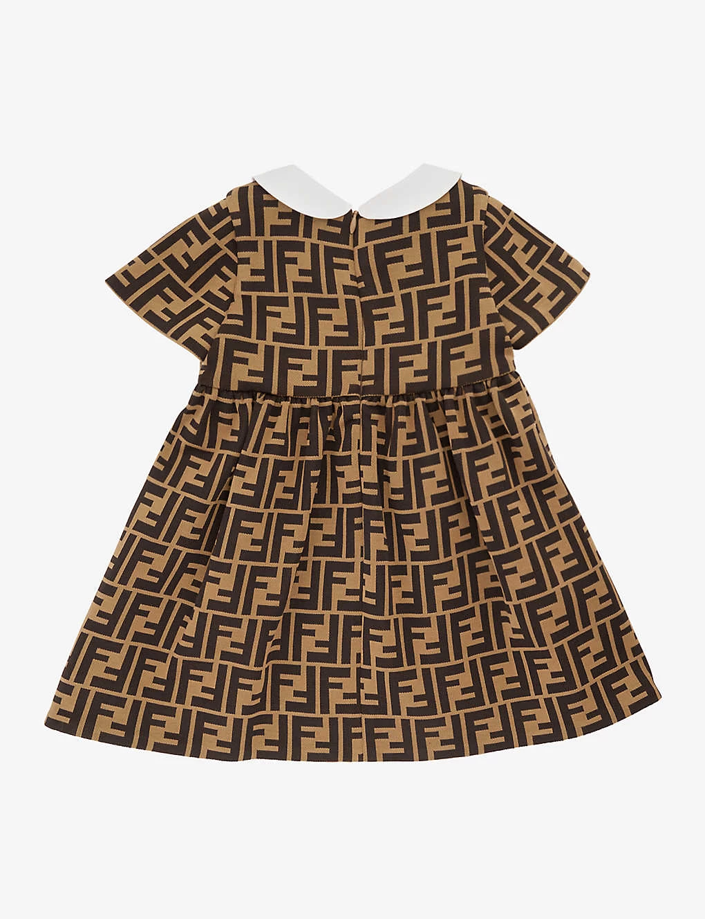 FENDI Monogram-pattern Gathered-waist Cotton-blend Dress 12-24 Months 3 FENDI Monogram-pattern Gathered-waist Cotton-blend Dress 12-24 Months - Image 3