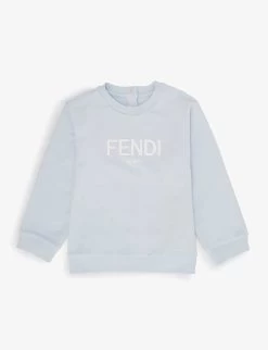 FENDI Brand-typography Round-neck Stretch-cotton Sweatshirt 9-24 Months