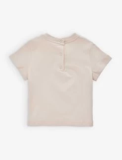 FENDI Logo-print Short-sleeve Stretch-cotton T-shirt 3 Months-24 Months -Kid Couture R04174927 BEIGEBABY ALT02