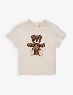 FENDI Logo-print Short-sleeve Stretch-cotton T-shirt 3 Months-24 Months