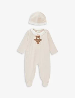 FENDI Bear-embroidered Stretch-cotton Two-piece Set 3-9 Months