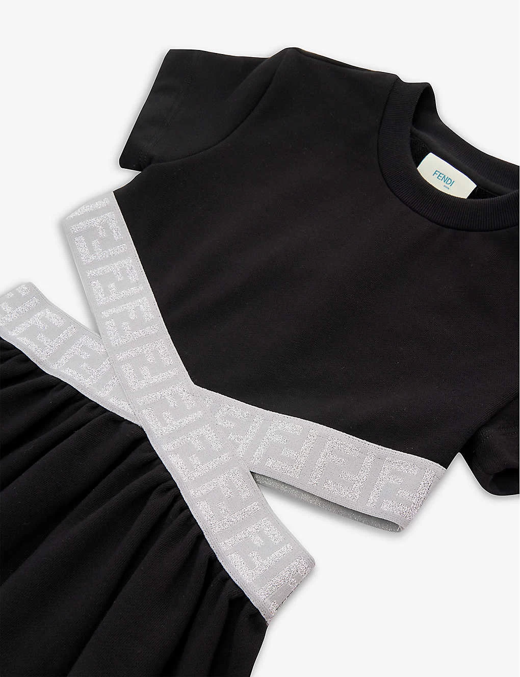 FENDI Cut-out-waist Logo-print Cotton-jersey Dress 8-12 Years 2 FENDI Cut-out-waist Logo-print Cotton-jersey Dress 8-12 Years - Image 2