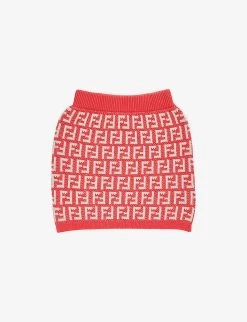 FENDI Monogram-weave Cotton And Wool-blend Skirt 8-12 Years