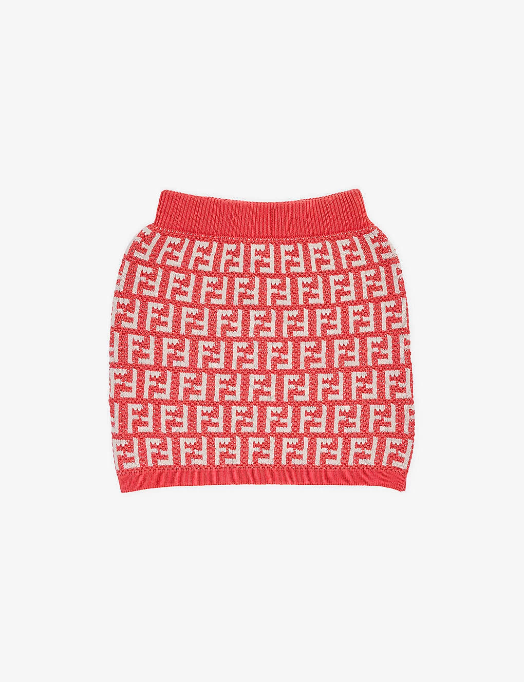 FENDI Monogram-weave Cotton And Wool-blend Skirt 8-12 Years 1 FENDI Monogram-weave Cotton And Wool-blend Skirt 8-12 Years
