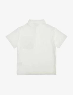 FENDI Monogram-pattern Short-sleeve Cotton Polo Shirt 4-12 Years 5 FENDI Monogram-pattern Short-sleeve Cotton Polo Shirt 4-12 Years -Kid Couture R04174952 WHITE ALT02