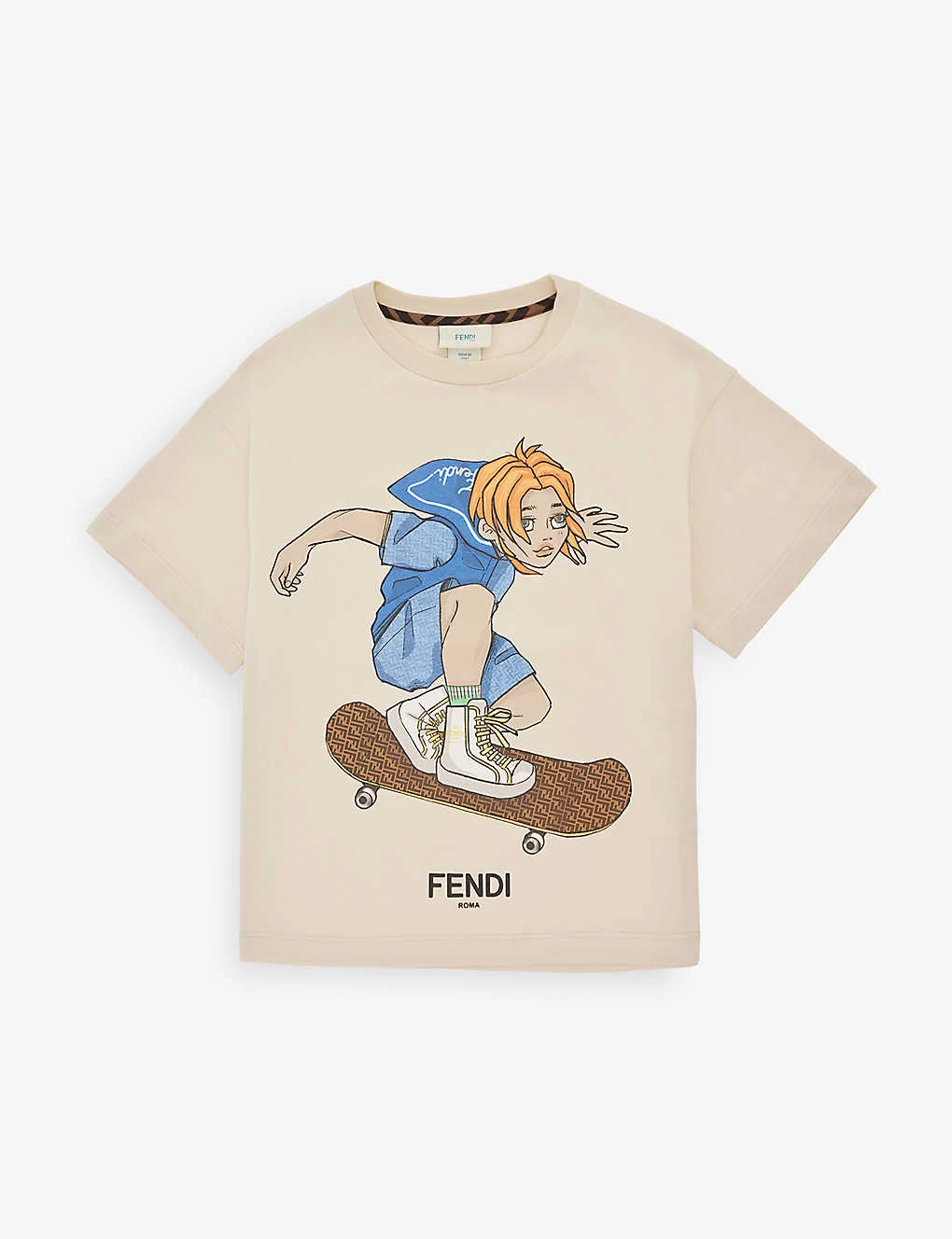 FENDI Graphic-print Cotton-jersey T-shirt 6-12 Years 1 FENDI Graphic-print Cotton-jersey T-shirt 6-12 Years