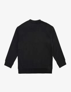 FENDI Logo-print Cotton-jersey Sweatshirt 4-12 Years -Kid Couture R04174965 BLACKMETAL ALT02