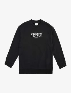 FENDI Logo-print Cotton-jersey Sweatshirt 4-12 Years