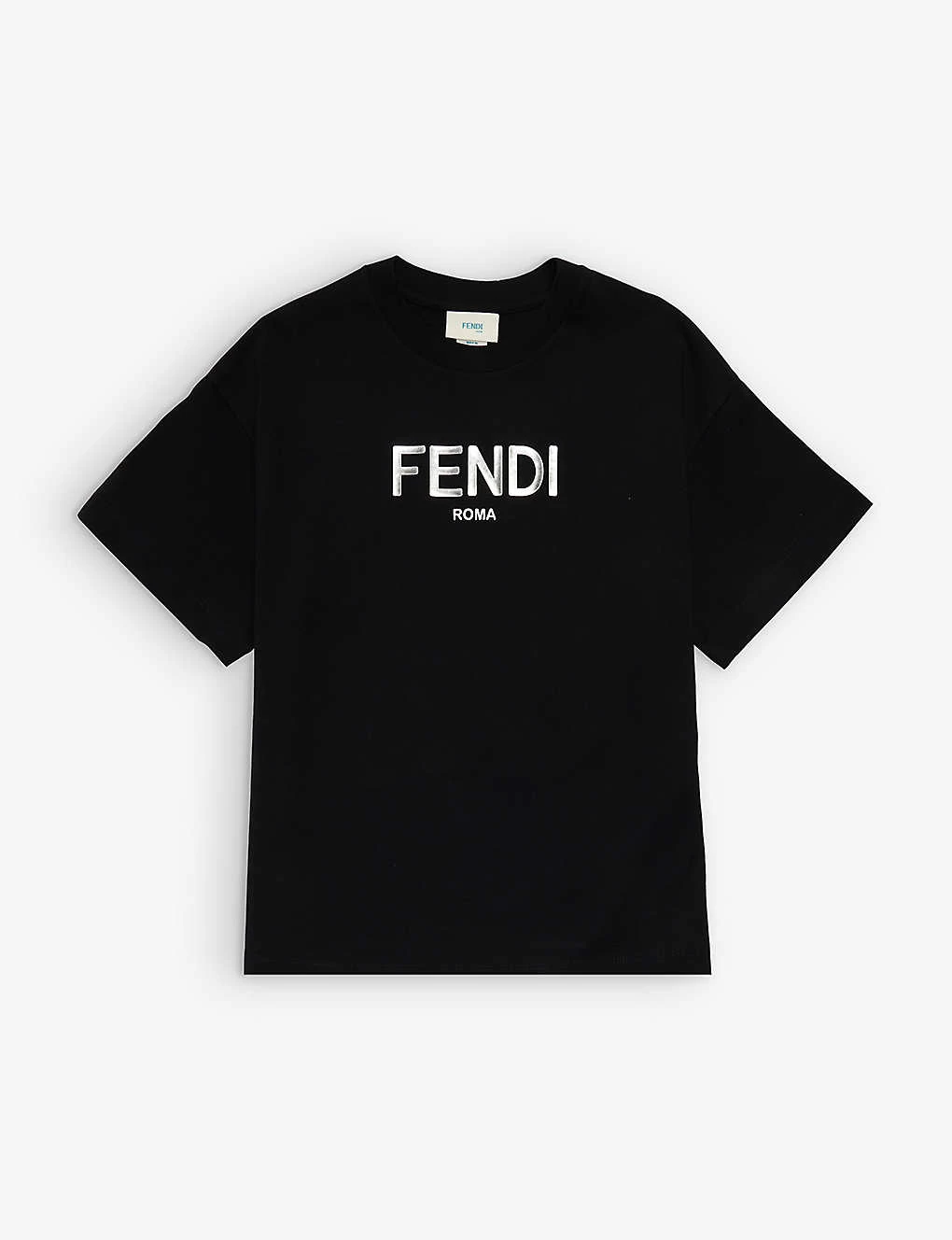 FENDI FF Logo-print Cotton-jersey T-shirt 4-12 Years 1 FENDI FF Logo-print Cotton-jersey T-shirt 4-12 Years