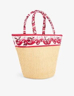 Dolce & Gabbana Borsa Kids Cotton-blend Tote Bag -Kid Couture R04179920 AZULEJOSFDOFUCSIA ALT02