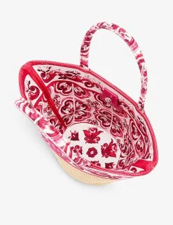 Dolce & Gabbana Borsa Kids Cotton-blend Tote Bag -Kid Couture R04179920 AZULEJOSFDOFUCSIA ALT03