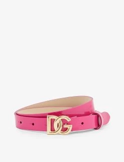 Dolce & Gabbana Cintura Asta Dritta Logo-plague Leather Belt