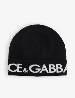 Dolce & Gabbana Cappello In Maglia Logo-embroidered Wool-knit Beanie