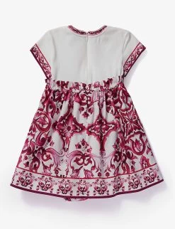 Dolce & Gabbana Floral-print Stretch-cotton Dress 6-18 Months -Kid Couture R04179948 TRISMAIOLICHEFUXIA ALT02