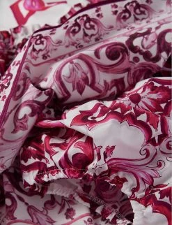 Dolce & Gabbana Floral-print Stretch-cotton Dress 6-18 Months -Kid Couture R04179948 TRISMAIOLICHEFUXIA ALT03