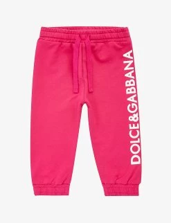 Dolce & Gabbana Logo Text-print Stretch-cotton Jogging Bottoms 9-30 Months