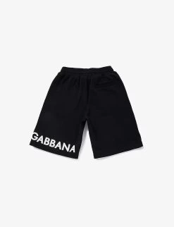 Dolce & Gabbana Bermuda Logo-print Cotton-jersey Shorts 8-12 Years -Kid Couture R04179961 NERO ALT02