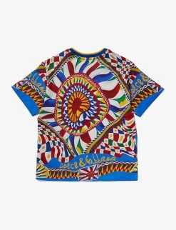 Dolce & Gabbana Graphic-print Stretch-cotton T-shirt 6-12 Years -Kid Couture R04179970 CARRETTO ALT02
