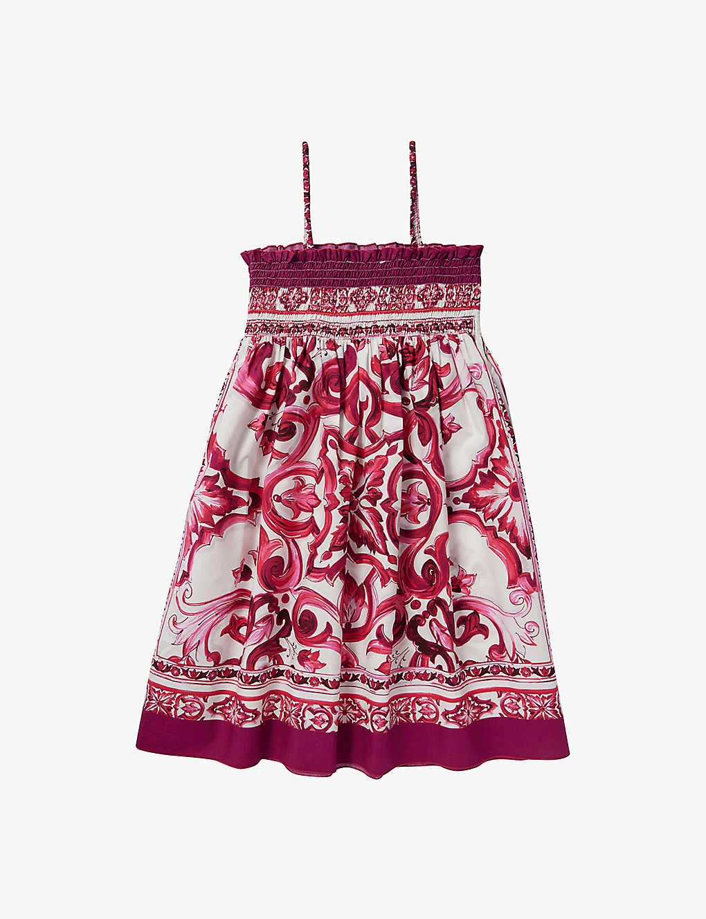 Dolce & Gabbana Graphic-print Shirred Cotton Dress 8-12 Years 3 Dolce & Gabbana Graphic-print Shirred Cotton Dress 8-12 Years - Image 3