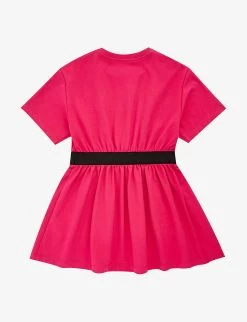 Dolce & Gabbana Logo-waistband Stretch-cotton Dress 6-12 Years -Kid Couture R04179987 CICLAMINO ALT02