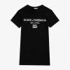 Dolce & Gabbana Logo Text-print Stretch-cotton-jersey Dress 6-12 Years