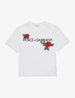 Dolce & Gabbana Logo Text-print Cotton-jersey T-shirt 8-12 Years
