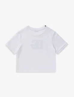 Dolce & Gabbana Manica Corta Logo-print Cotton-jersey T-shirt 5-12 Years -Kid Couture R04179997 BIANCOOTTICO ALT02