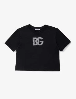 Dolce & Gabbana Manica Corta Rhinestone-embellished Cotton-jersey T-shirt 6-12 Years