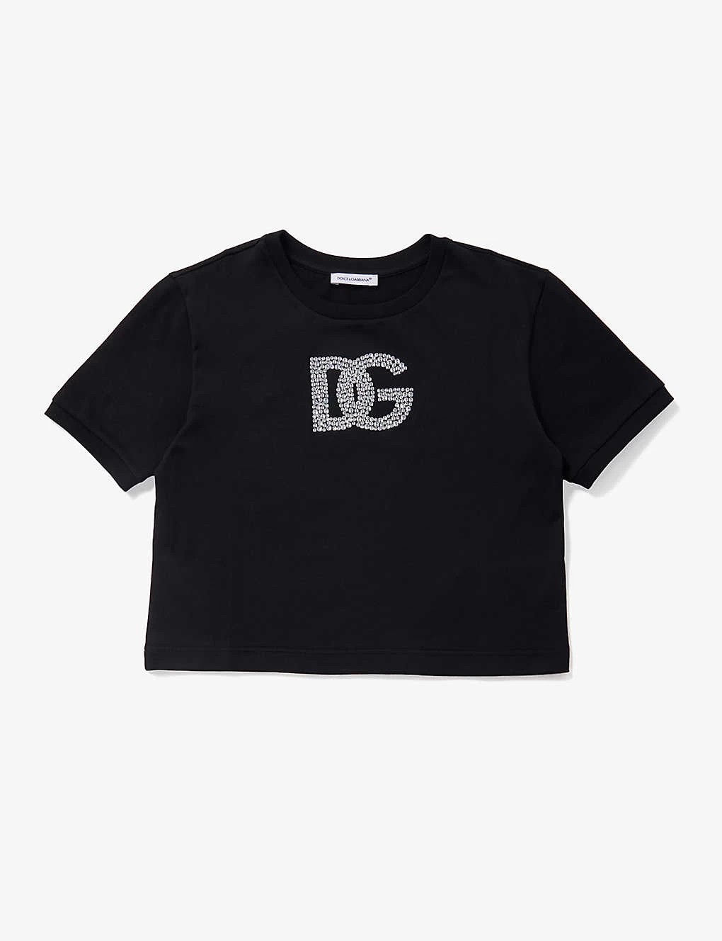 Dolce & Gabbana Manica Corta Rhinestone-embellished Cotton-jersey T-shirt 6-12 Years 1 Dolce & Gabbana Manica Corta Rhinestone-embellished Cotton-jersey T-shirt 6-12 Years