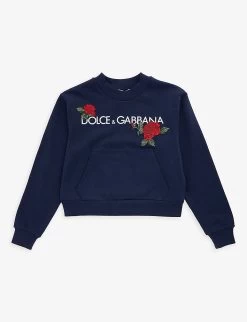 Dolce & Gabbana Logo Text-print Cotton-jersey Sweatshirt 8-12 Years