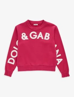 Dolce & Gabbana Logo Text-print Cotton-jersey Sweatshirt 8-12 Years