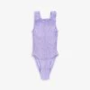 Baby Alva Bow-trim Crinkled Swimsuit 1-6 Years