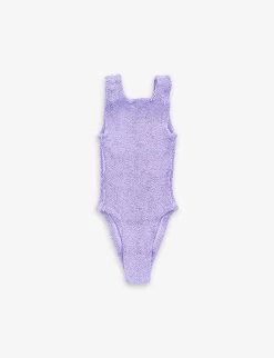 Baby Alva Bow-trim Crinkled Swimsuit 1-6 Years