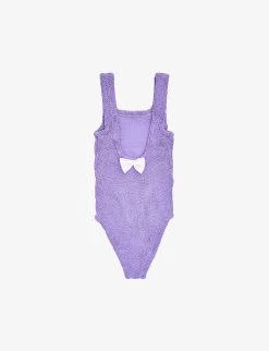 Alva Bow-embellished One-piece Swimsuit 7-12 Years -Kid Couture R04181131 LILAC ALT02