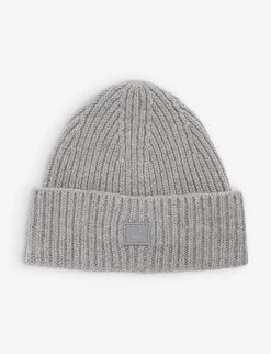 Acne Studios Logo-patch Wide-brim Wool Beanie 8-10 Years