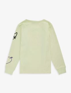 Acne Studios Graphic-print Long-sleeve Organic-cotton T-shirt 3-10 Years -Kid Couture R04182389 FLOUGREEN ALT02
