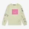 Acne Studios Graphic-print Long-sleeve Organic-cotton T-shirt 3-10 Years