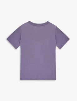 Acne Studios Logo-embroidered Cotton-jersey T-shirt 3-10 Years -Kid Couture R04182392 FADEDPURPLE ALT02