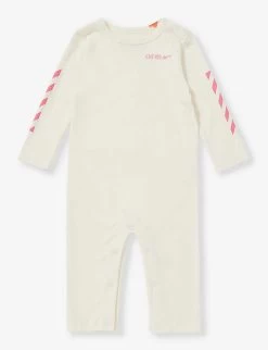 Brand-print Brushed-texture Cotton-jersey Body 3-12 Months