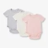 Brand Embroidered Three-piece Cotton-jersey Babygrow 3-12 Months