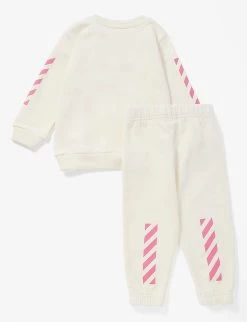 Arrow-print Logo-stamped Cotton-jersey Tracksuit 6-36 Months -Kid Couture R04182531 WHITEFUCHSIA ALT02