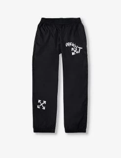 Brand-print Tapered-leg Shell Jogging Bottoms 4-12 Years