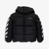 Striped Quilted Shell Hooded Jacket 8-12 Years